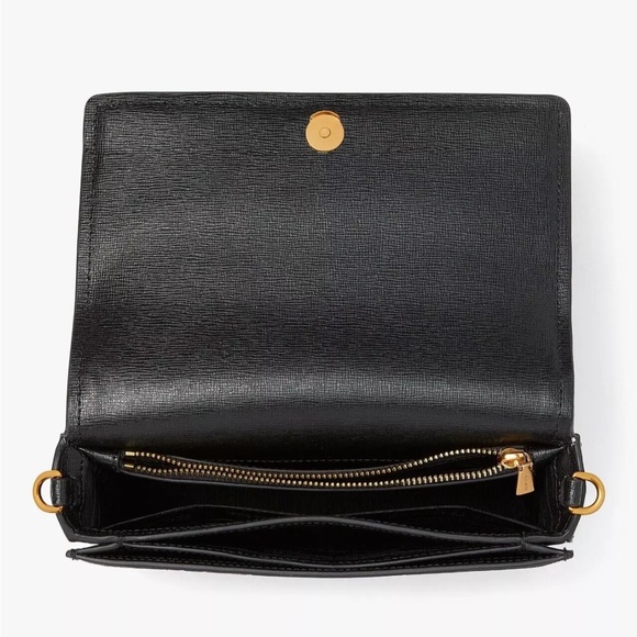 New Kate Spade Morgan Winter Blooms Embossed Flap Chain Wallet Crossbody Multi - Picture 4 of 7